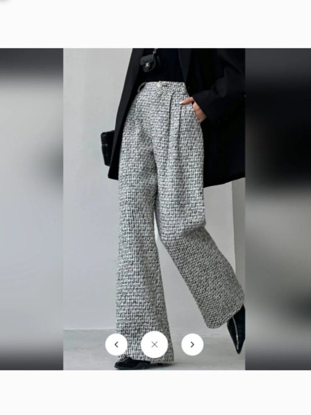 Commense Tweed Wide Leg Trouser Pants Size XL NWT